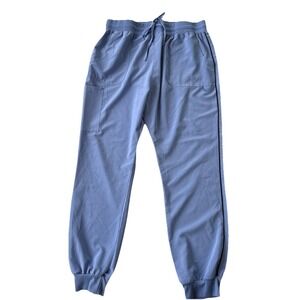 Elite Med Performance Blue Drawstring Joggers Striped Legs Size XL